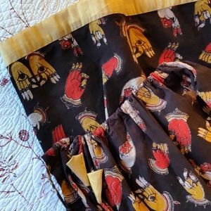 Stunning! Ethnic India block print skirt, Bollywood, Belly dance, evil eye hands